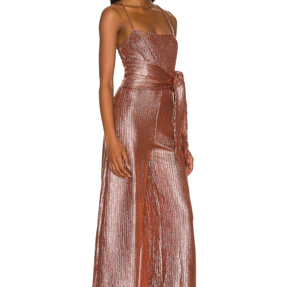 REVOLVE FREE PEOPLE Shimmer And Shine Jumpsuit in Ginger Snap - Picture 2 of 11